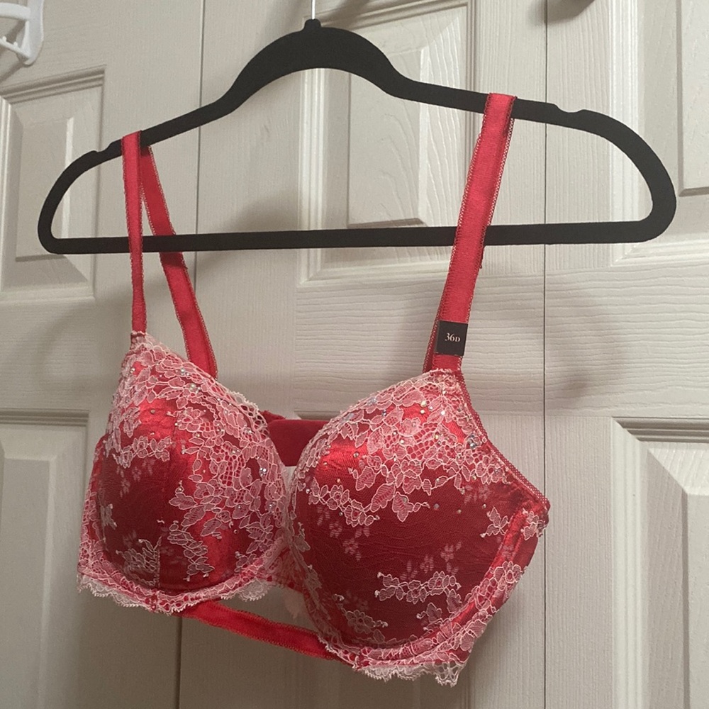 Victoria’s Secret Dream Angles Bra - Red, lace, jewels